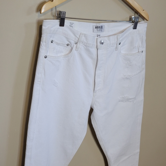 NWT Agolde Jamie Button Fly Distressed High Rise Size 32 - Picture 8 of 13